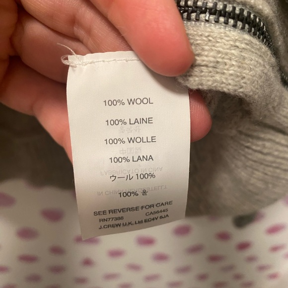 J Crew Womens 100% Wool Two Toned Gray Crew Neck Sweater with Side Zippers XS - Picture 3 of 6
